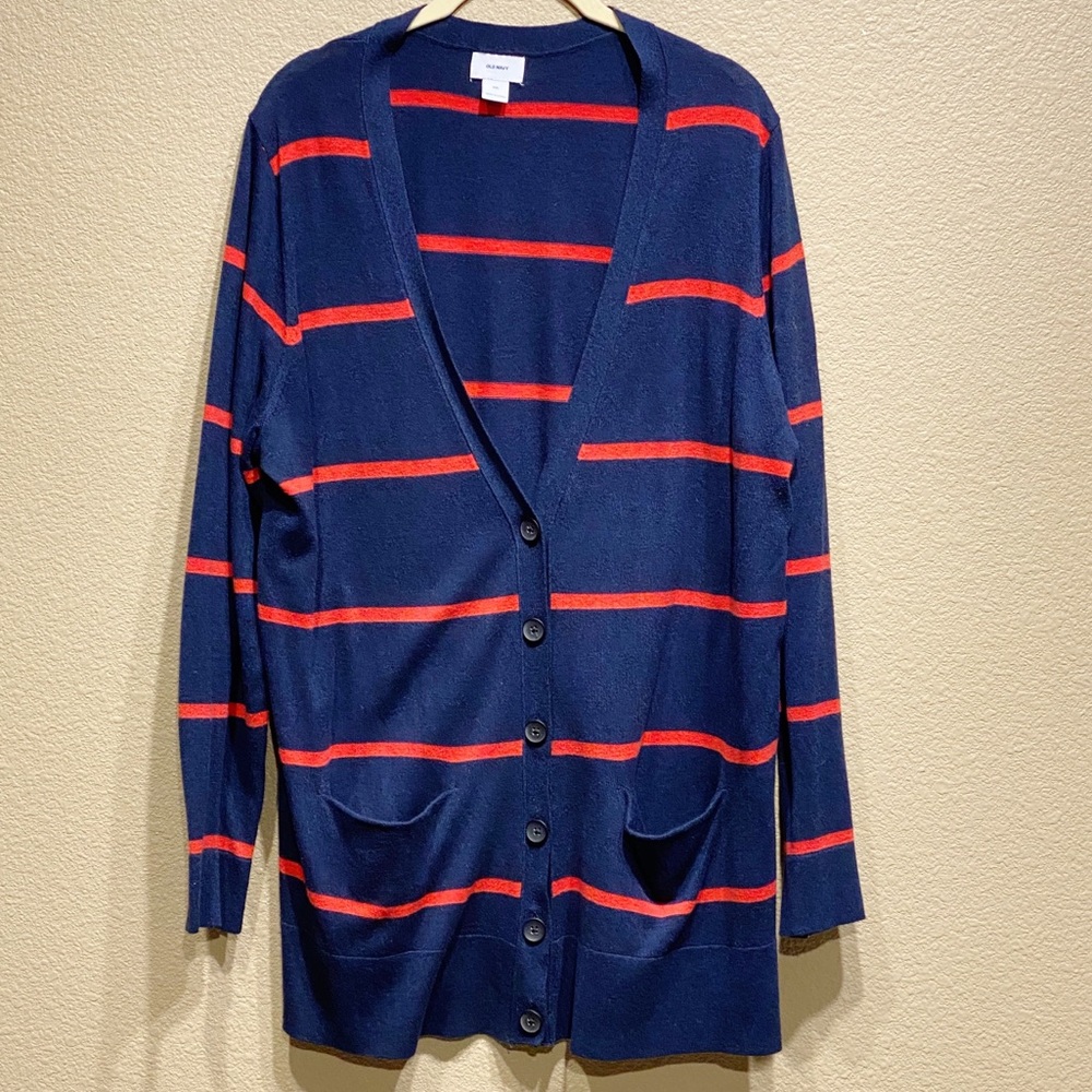 ⭐️HP⭐️Old Navy Stripes Button Closure Cardigan XXL